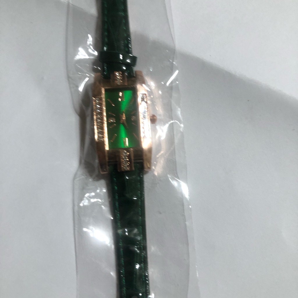 Green And Gold Watch With Leather Strap Green And Gold Watch With Leather Strap